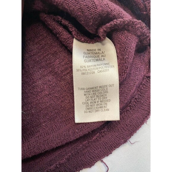 Aeropostale V Neck Frayed Cover Up Short Sleeved Distressed Maroon Beach Women L - Picture 6 of 9